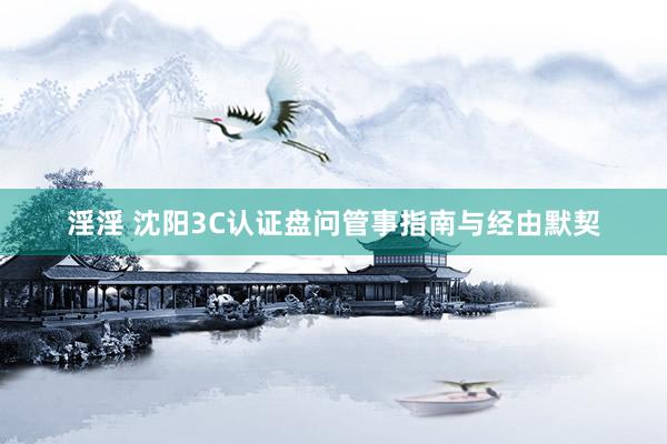 淫淫 沈阳3C认证盘问管事指南与经由默契