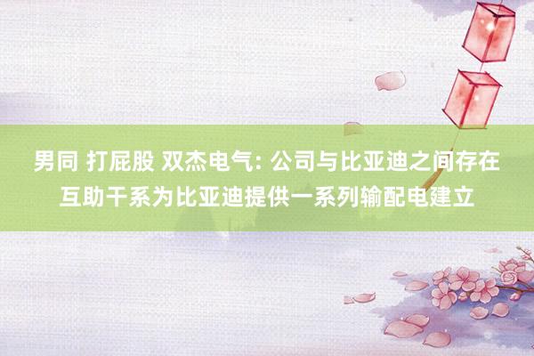 男同 打屁股 双杰电气: 公司与比亚迪之间存在互助干系为比亚
